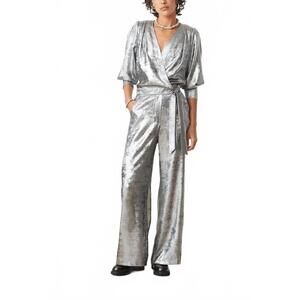 NEW SUNCOO jake metallic pants in argent
